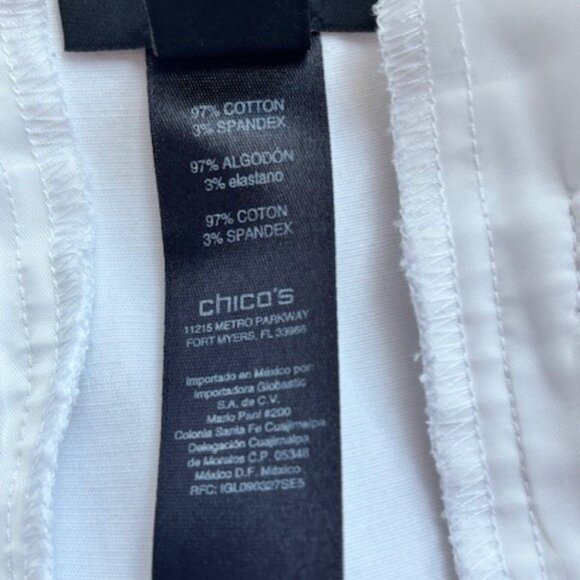 Chico's So Slimming Stretch Crop Sz 1 Optic White Pants High Rise Staple Casual - Picture 6 of 7